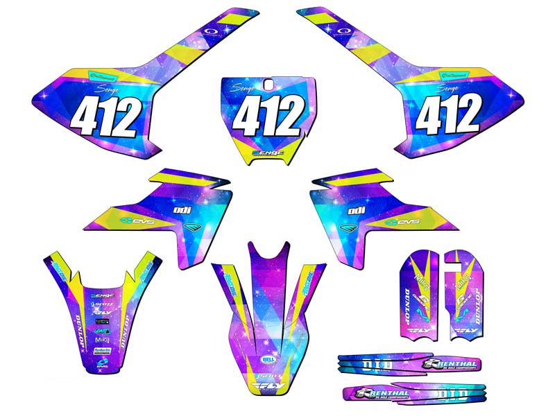 Kit de gráficos TC 65 SPACE KADET Galaxy Senge 2016-2018 compatible con Husqvarna - Imagen 8 de 10