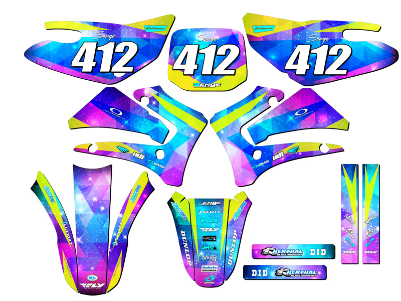2000-2007 TTR 125 SPACE KADET Galaxy Senge Graphics Kit Compatible with Yamaha - Picture 8 of 10