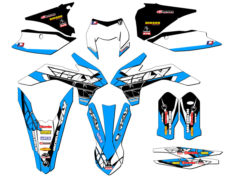 2016 EXC-F 13 FLY Sky Blue Senge Graphics Kit Compatible with KTM - Picture 5 of 10