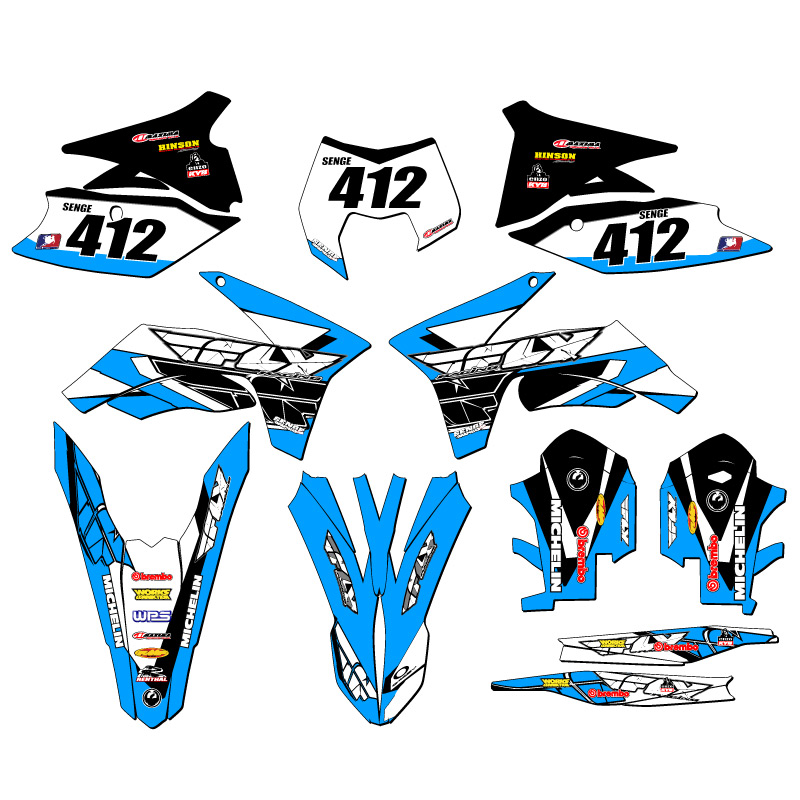 2012-2013 EXC-F 13 FLY Sky Blue Senge Graphics Kit Compatible with KTM - Picture 8 of 10