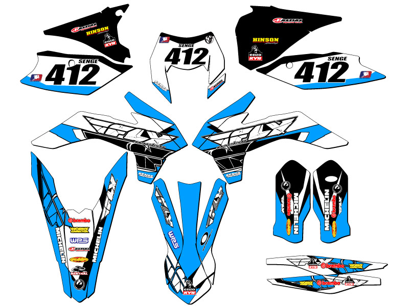 2016 EXC-F 13 FLY Sky Blue Senge Graphics Kit Compatible with KTM - Picture 8 of 10