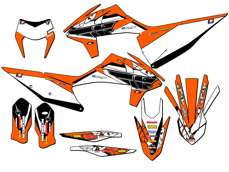 2020-2023 EXC-F 13 FLY Orange Senge Graphics Kit Compatible with KTM - Bild 5 von 10
