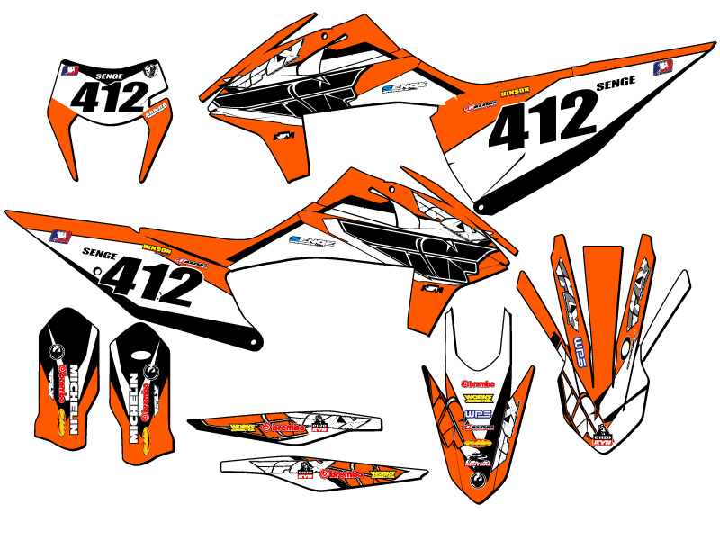 2020-2023 EXC-F 13 FLY Orange Senge Graphics Kit Compatible with KTM - Bild 8 von 10