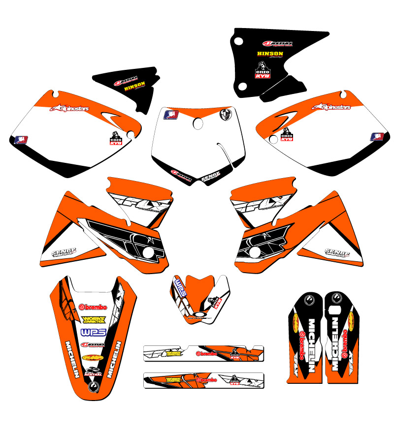 1998-2002 MXC 13 FLY Orange Senge Graphics Kit Compatible with KTM - Imagen 5 de 10