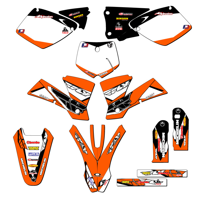 2003 MXC 13 FLY Orange Senge Graphics Kit Compatible with KTM - Imagen 5 de 10