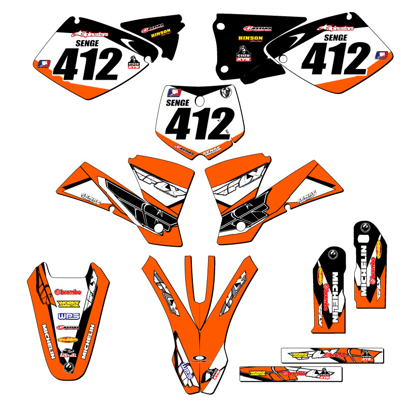 2003 MXC 13 FLY Orange Senge Graphics Kit Compatible with KTM - Imagen 8 de 10