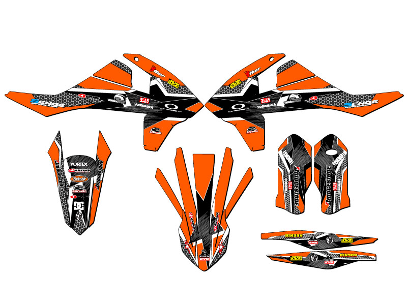 2017-2019 EXC-F PODIUM Orange Senge Graphics Kit Compatible with KTM - Picture 2 of 10