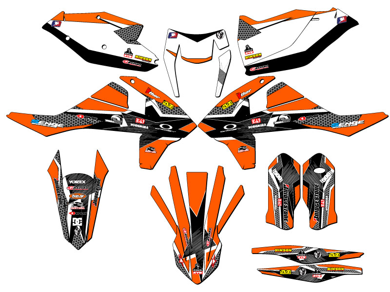 2017-2019 EXC-F PODIUM Orange Senge Graphics Kit Compatible with KTM - Picture 5 of 10