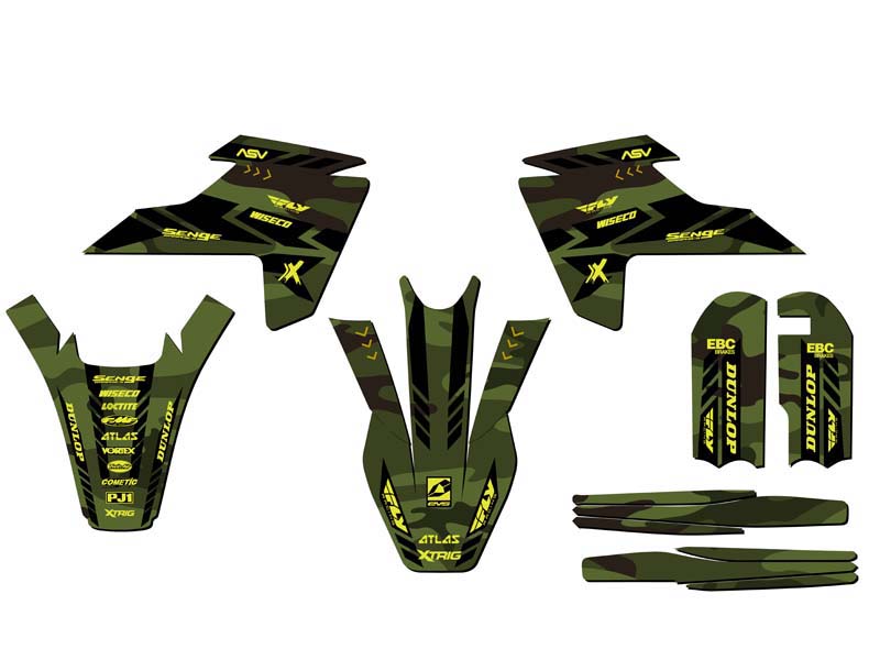 2016-2018 TC 65 APACHE Green Senge Kit gráfico compatible con Husqvarna - Imagen 2 de 10