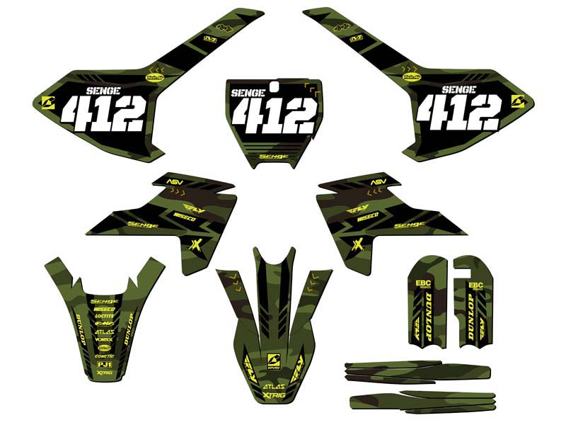 2016-2018 TC 65 APACHE Green Senge Kit gráfico compatible con Husqvarna - Imagen 8 de 10