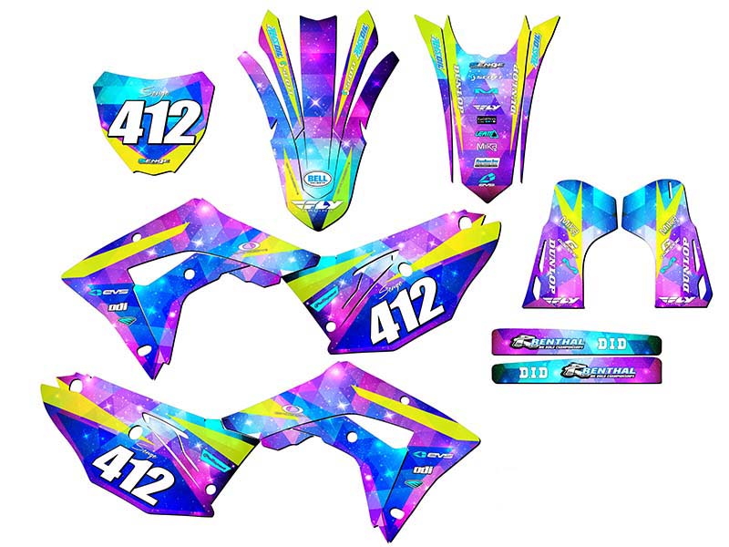 CRF 450 RX 2019-2020 Space Kadet Galaxy Senge kit de gráficos compatible con Honda - Imagen 8 de 10
