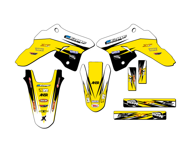 2008-2023 DRZ 125 VELOCITY Yellow Senge Graphics Kit Compatible with Suzuki - Picture 2 of 10