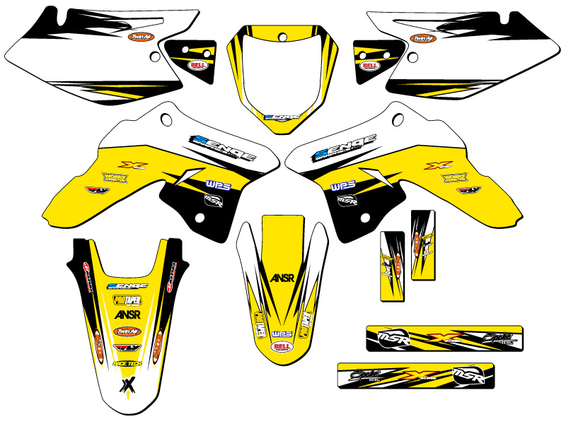 2008-2023 DRZ 125 VELOCITY Yellow Senge Graphics Kit Compatible with Suzuki - Picture 5 of 10