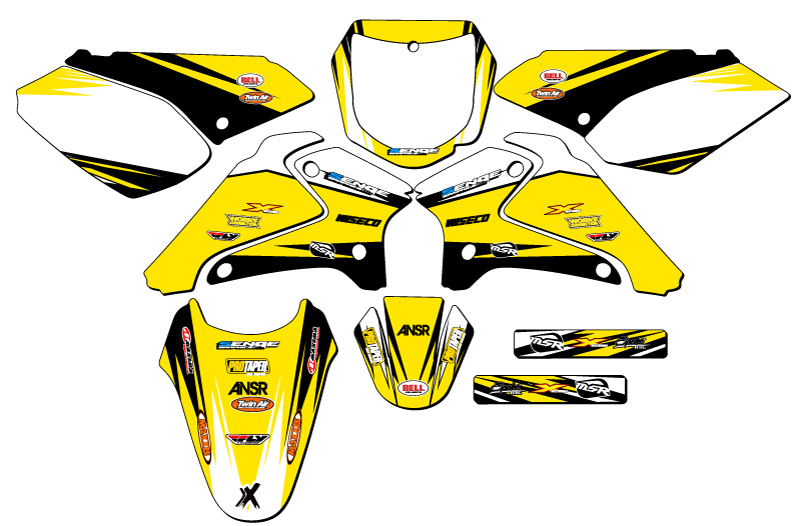 Kit de gráficos Senge Amarillo 2001-2007 DRZ 125 VELOCITY compatible con Suzuki - Imagen 5 de 10