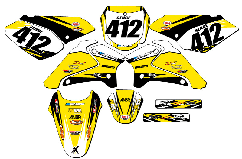 Kit de gráficos Senge Amarillo 2001-2007 DRZ 125 VELOCITY compatible con Suzuki - Imagen 8 de 10