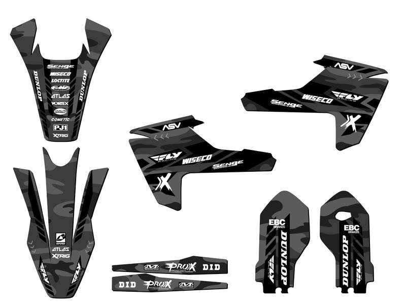 2018-2023 TC 85 APACHE Grey Senge Graphics Kit Compatible with Husqvarna - Picture 2 of 10
