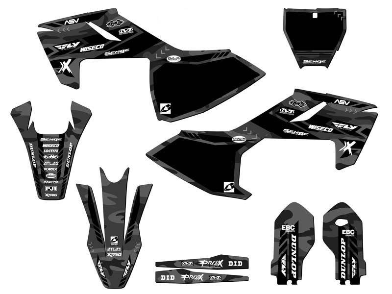 2018-2023 TC 85 APACHE Grey Senge Graphics Kit Compatible with Husqvarna - Picture 5 of 10