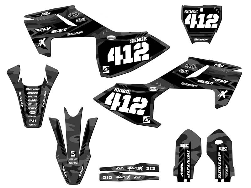 2018-2023 TC 85 APACHE Grey Senge Graphics Kit Compatible with Husqvarna - Picture 8 of 10