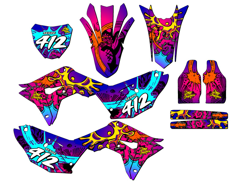 2017-2018 CRF 450 R ZANY Pink Senge Graphics Kit Compatible with Honda - Bild 8 von 10