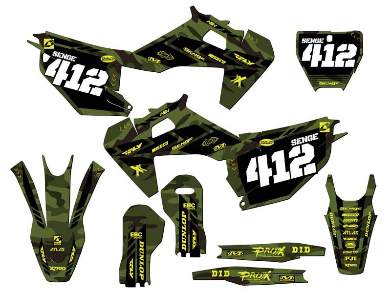 2019-2022 TX APACHE Green Senge Graphics Kit Compatible with Husqvarna - Picture 8 of 10