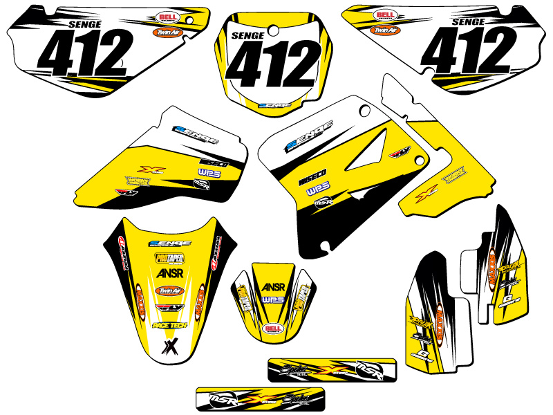 Kit de gráficos Senge amarillo 2001-2004 RM 85 VELOCITY compatible con Suzuki - Imagen 8 de 10