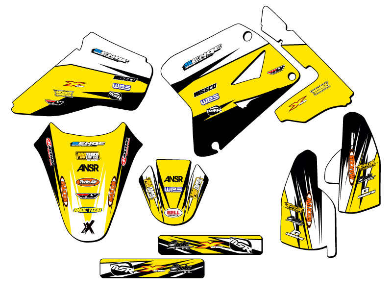 2005-2023 RM 85 VELOCITY Yellow Senge Graphics Kit Compatible with Suzuki - Picture 2 of 10