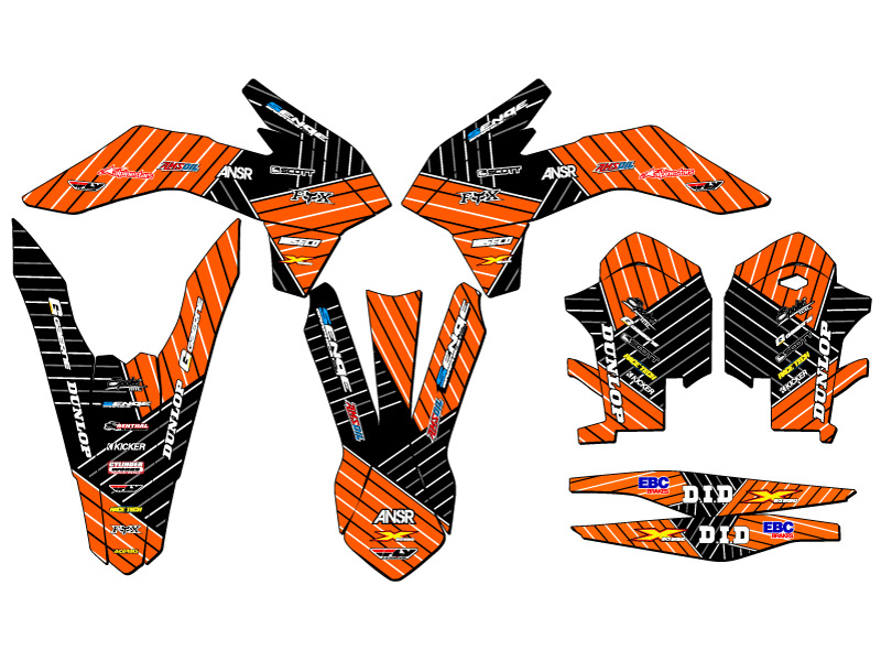 2014-2015 EXC-F RACE SERIES Orange Senge Graphics Kit Compatible with KTM - Picture 2 of 10