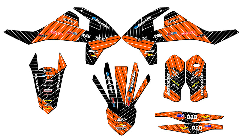 2017-2019 EXC-F RACE SERIES Orange Senge Graphics Kit Compatible with KTM - Picture 2 of 10