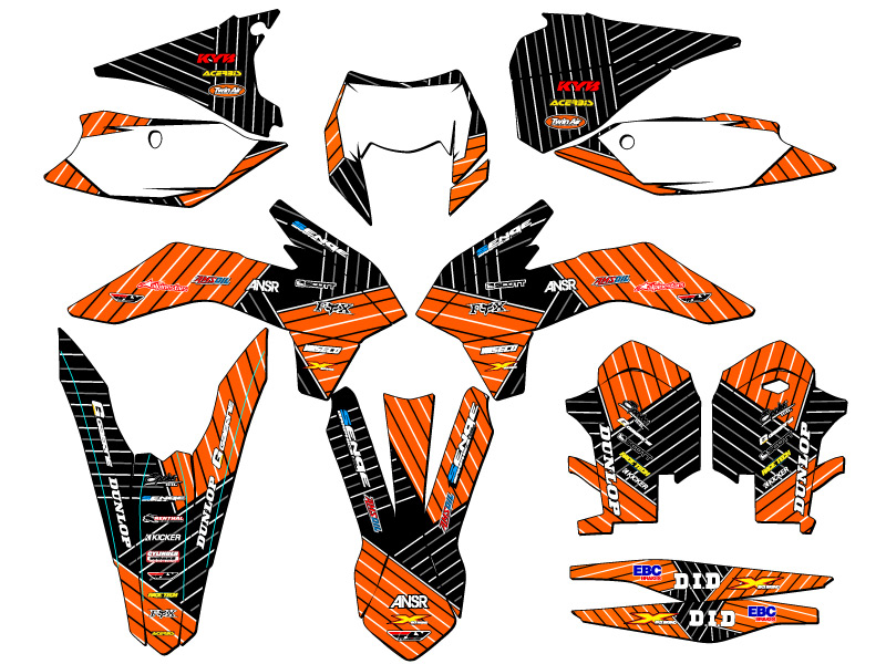 2014-2015 EXC-F RACE SERIES Orange Senge Graphics Kit Compatible with KTM - Picture 5 of 10