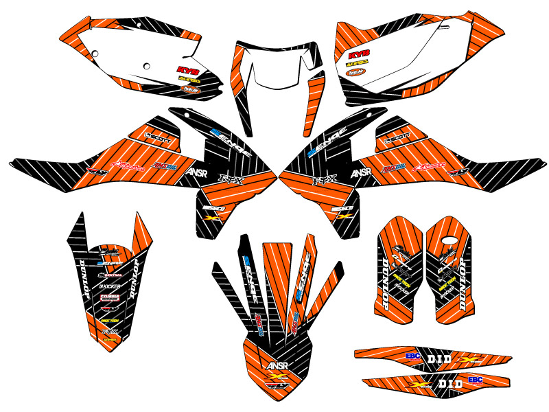 2017-2019 EXC-F RACE SERIES Orange Senge Graphics Kit Compatible with KTM - Picture 5 of 10