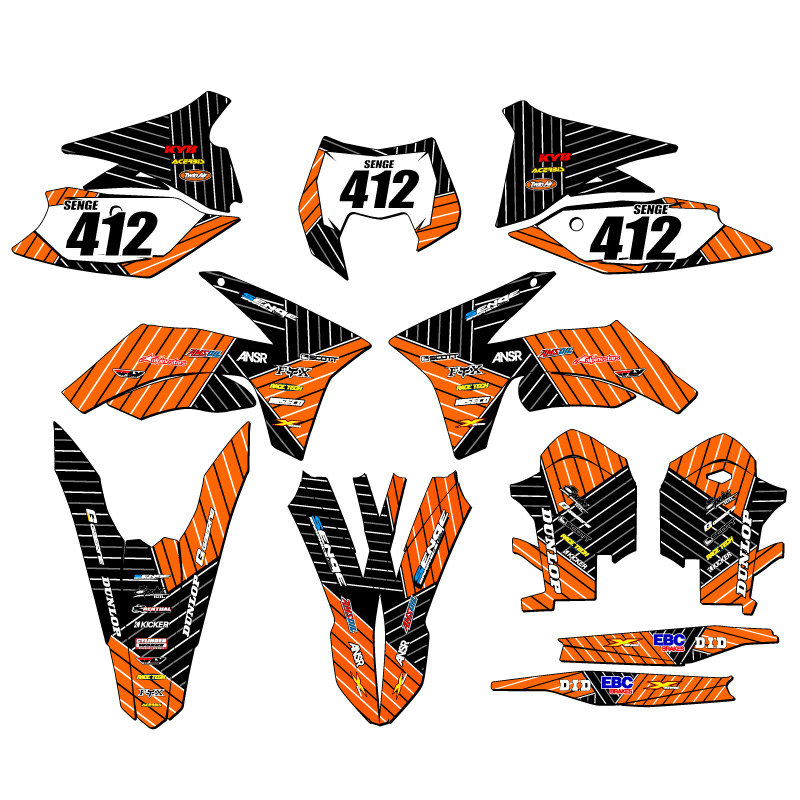 2012-2013 EXC-F RACE SERIES Orange Senge kit de gráficos compatible con KTM - Imagen 8 de 10