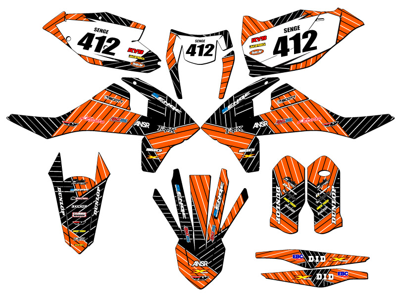 2017-2019 EXC-F RACE SERIES Orange Senge Graphics Kit Compatible with KTM - Picture 8 of 10