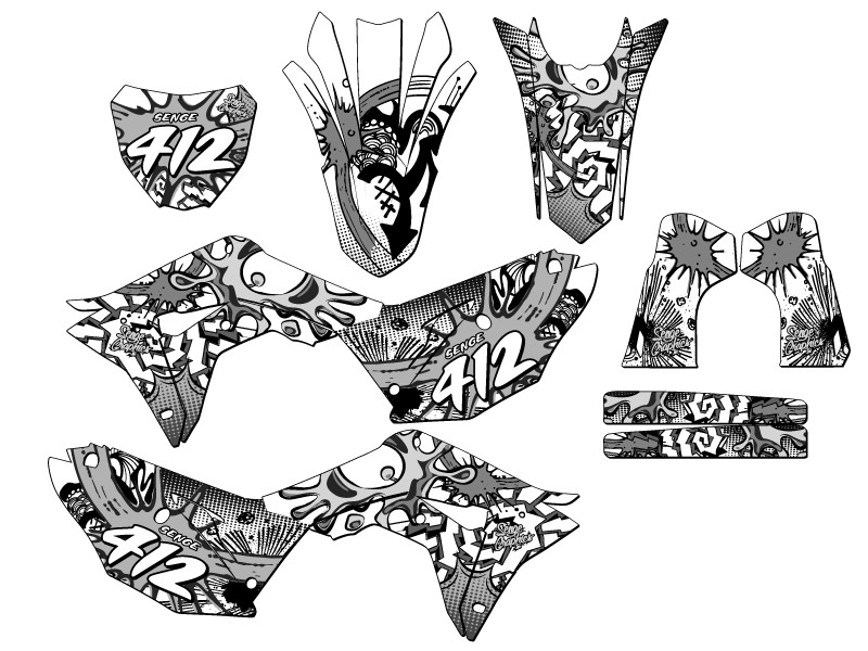 2019-2020 CRF 450 R ZANY White Senge Graphics Kit Compatible with Honda - Picture 8 of 10