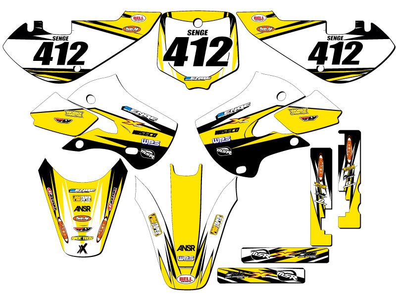 Kit de Gráficos Senge Amarillo RM 65 VELOCITY Todos los Años Compatible con Suzuki - Imagen 8 de 10