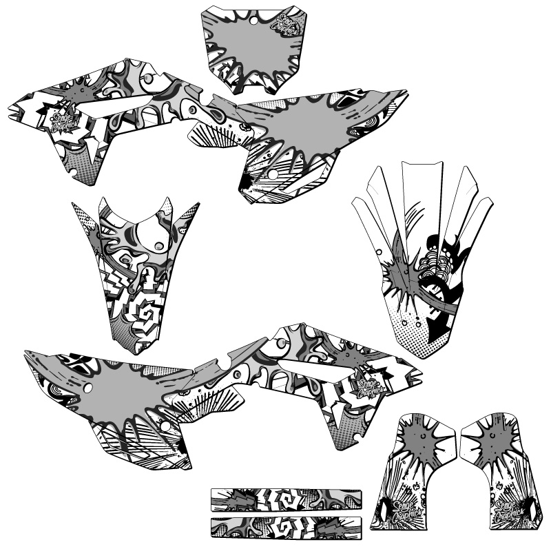 2021-2023 CRF 450 R ZANY White Senge Graphics Kit Compatible with Honda - Bild 5 von 10