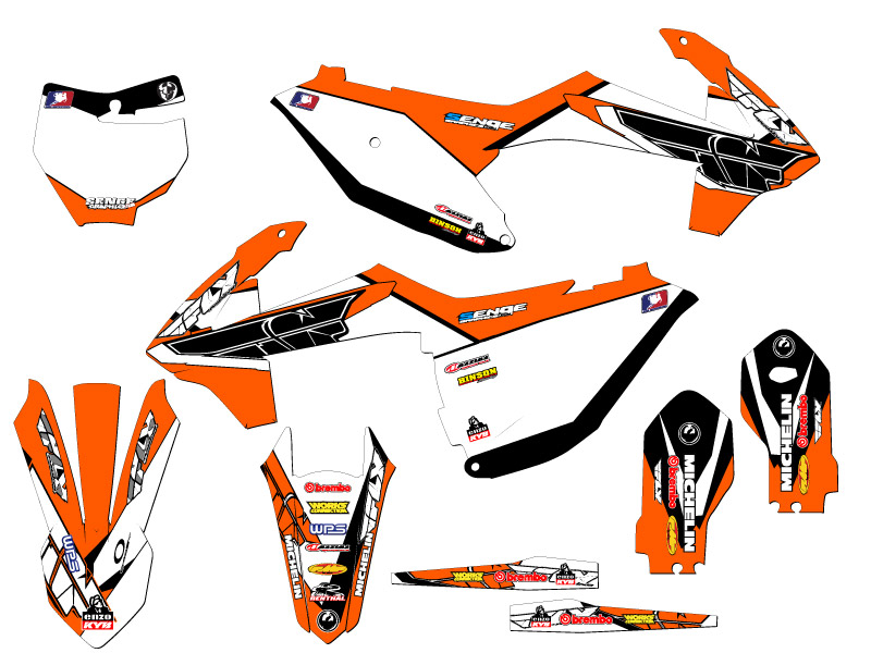 Kit de gráficos Orange Senge 2018-2023 SX 85 13 FLY compatible con KTM - Imagen 5 de 10