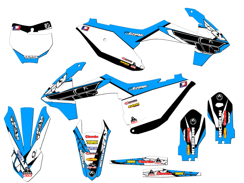 Kit de gráficos Sky Blue Senge 2018-2023 SX 85 13 13 FLY compatible con KTM - Imagen 5 de 10