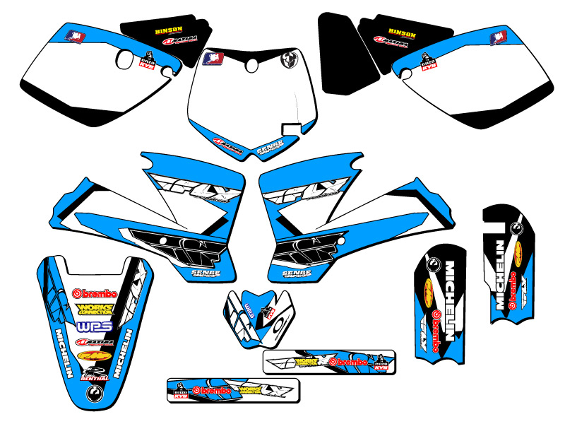 2002-2008 SX 65 13 FLY Sky Blue Senge Graphics Kit Compatible with KTM - Picture 5 of 10