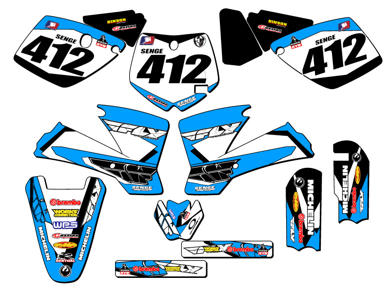 2002-2008 SX 65 13 FLY Sky Blue Senge Graphics Kit Compatible with KTM - Picture 8 of 10