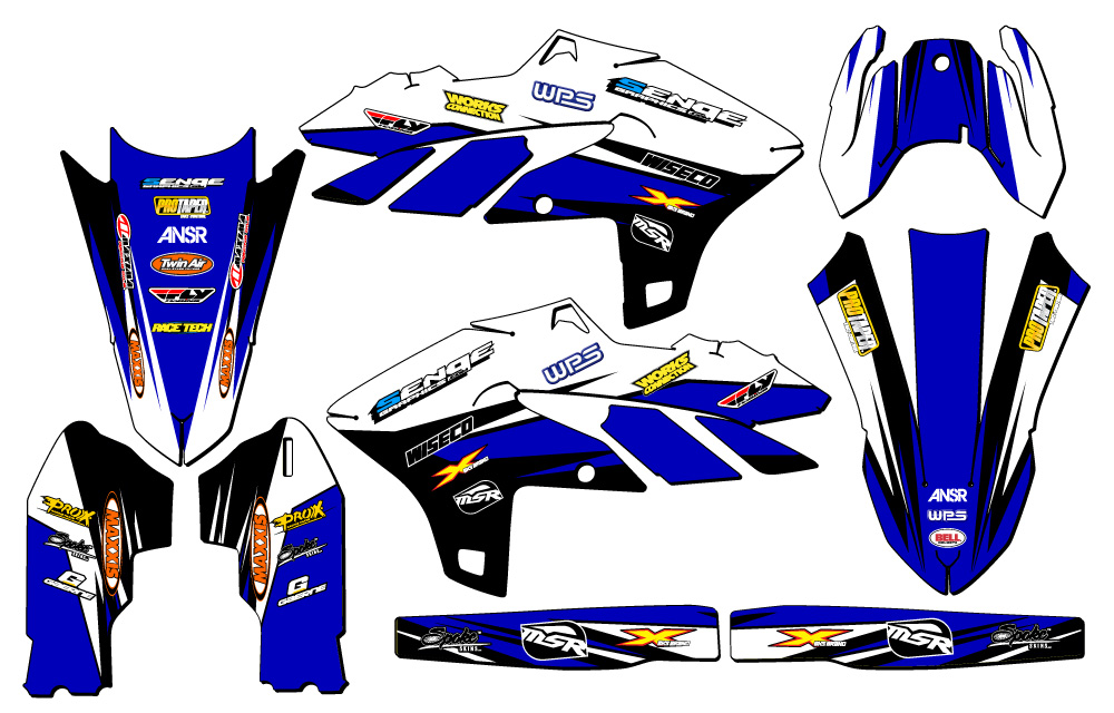 2023-2025 YZ 450 F VELOCITY Blue Senge Graphics Kit Compatible with Yamaha - Picture 2 of 10