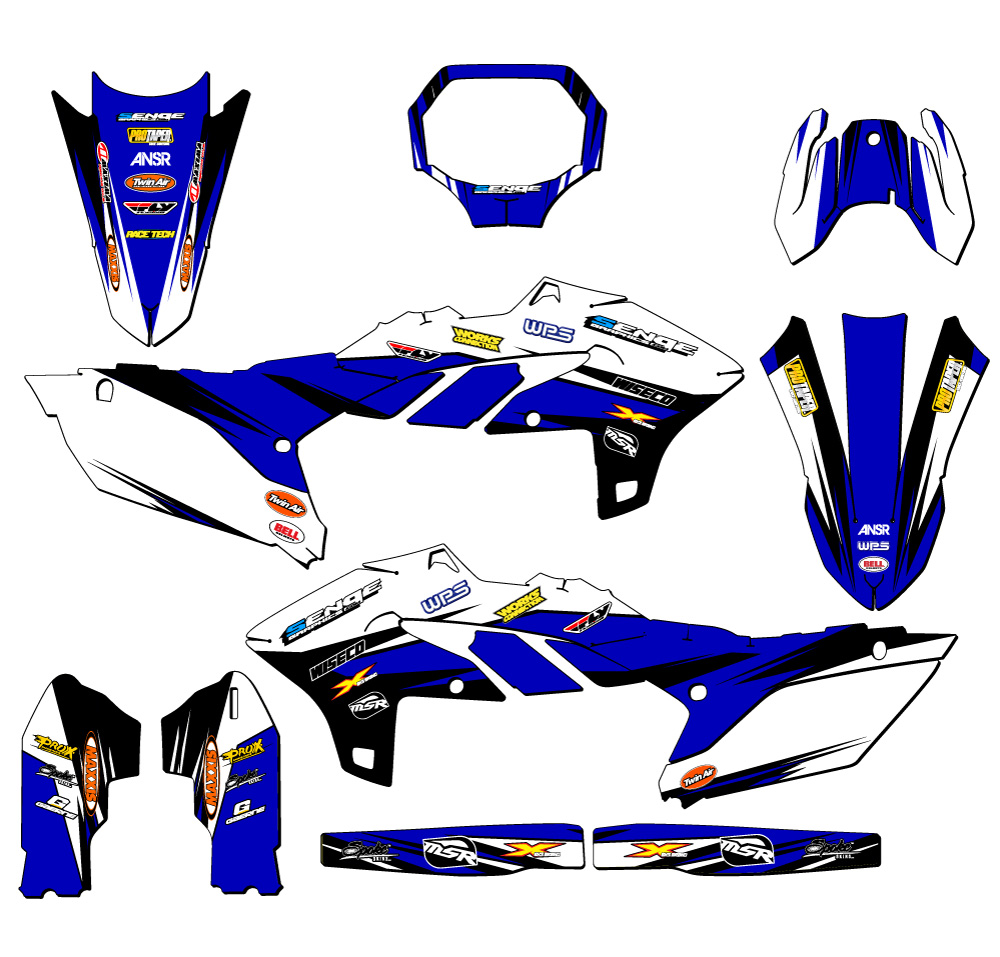 2023-2025 YZ 450 F VELOCITY Blue Senge Graphics Kit Compatible with Yamaha - Picture 5 of 10