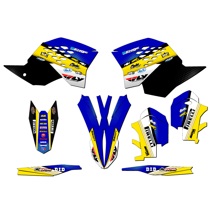 2008-2011 EXC-F RICOCHET Blue Senge Graphics Kit Compatible with KTM - Picture 2 of 10