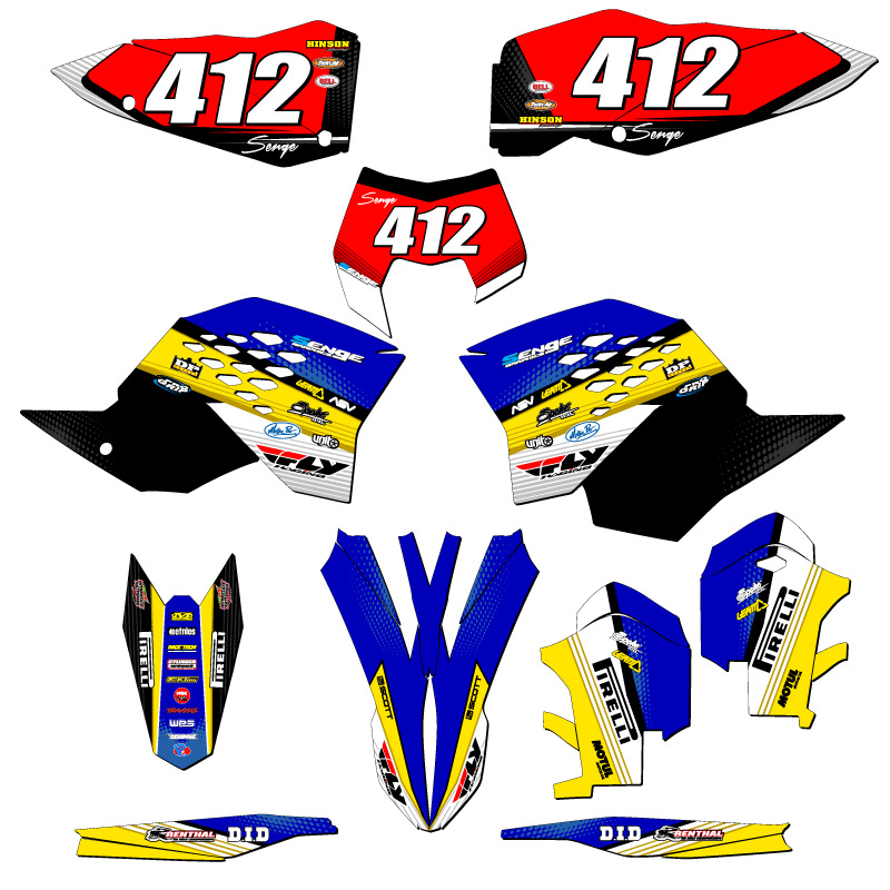 2008-2011 EXC-F RICOCHET Blue Senge Graphics Kit Compatible with KTM - Picture 8 of 10