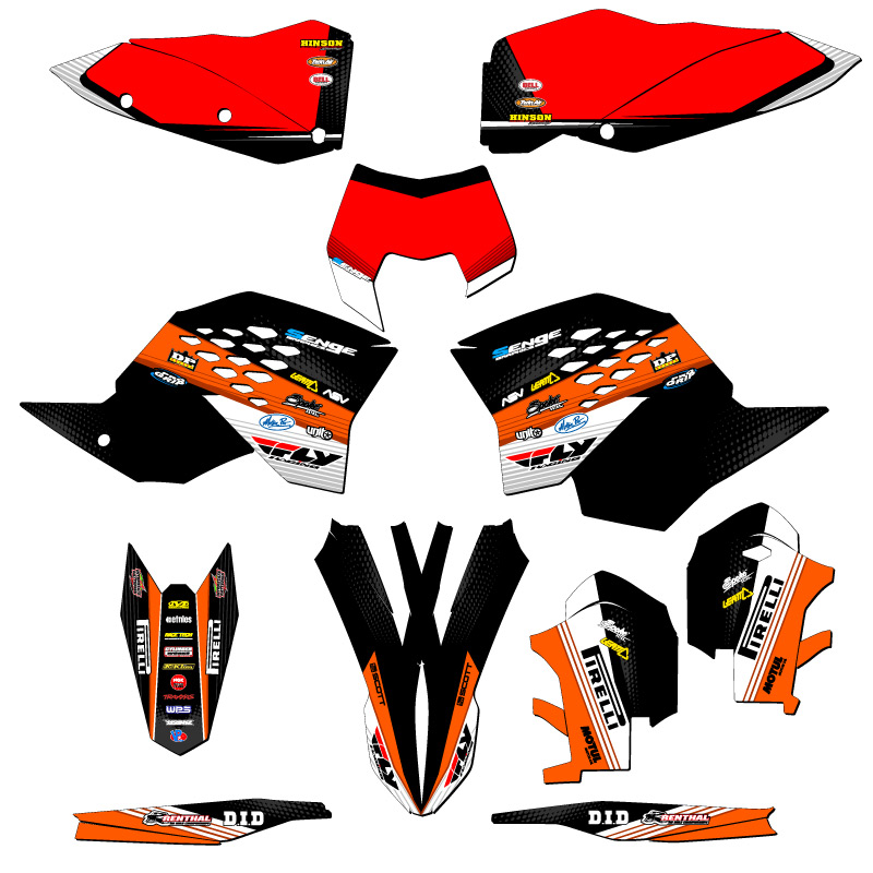 2008-2011 EXC-F RICOCHET Orange Senge Graphics Kit Compatible with KTM - Picture 5 of 10