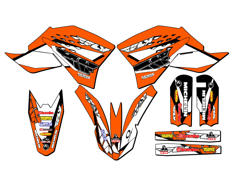 2009-2015 SX 65 13 FLY Orange Senge Graphics Kit Compatible with KTM - Picture 2 of 10