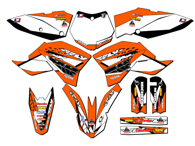 2009-2015 SX 65 13 FLY Orange Senge Graphics Kit Compatible with KTM - Picture 5 of 10