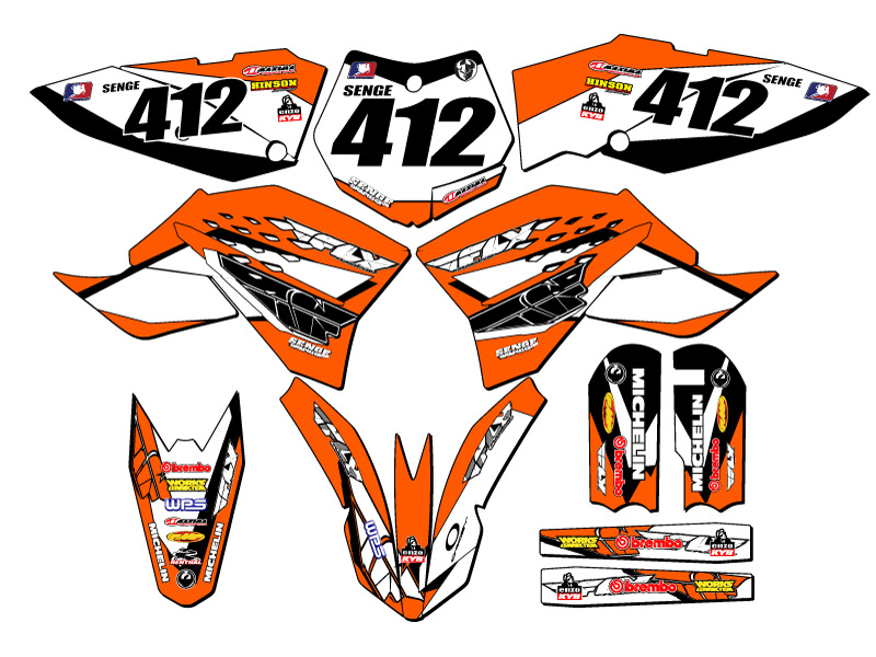 2009-2015 SX 65 13 FLY Orange Senge Graphics Kit Compatible with KTM - Picture 8 of 10