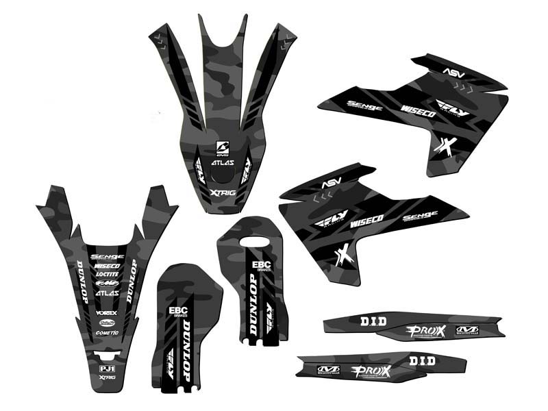 2016-2018 FC APACHE Grey Senge Graphics Kit Compatible with Husqvarna - Picture 2 of 10