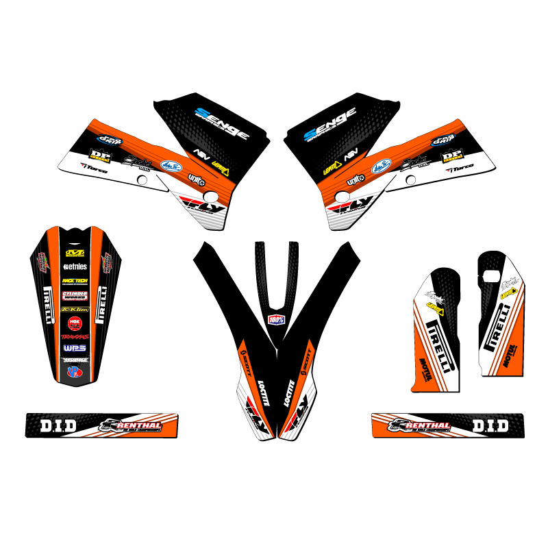 2007 EXC-F RICOCHET Orange Senge Graphics Kit Compatible with KTM - Foto 2 di 10