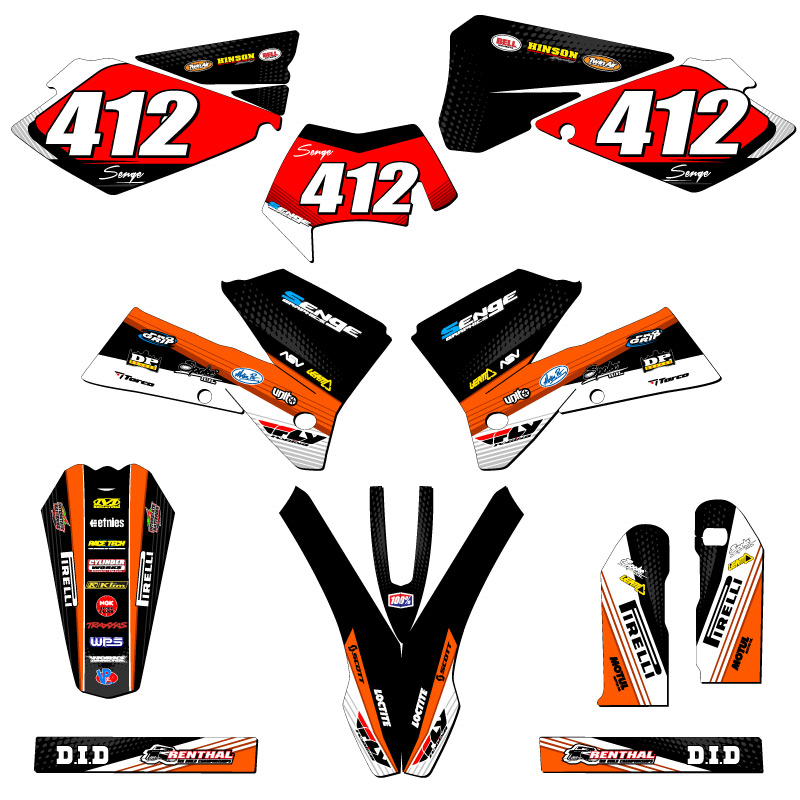 2007 EXC-F RICOCHET Orange Senge Graphics Kit Compatible with KTM - Foto 8 di 10